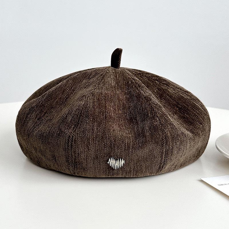 

Новая осенне-зимняя ретро-литературная шляпа-берет для женщин, корейская версия, универсальная, подчеркивающая лицо, шляпа маленького художника, модная шляпа-тыква с любовью M（56-58cm）