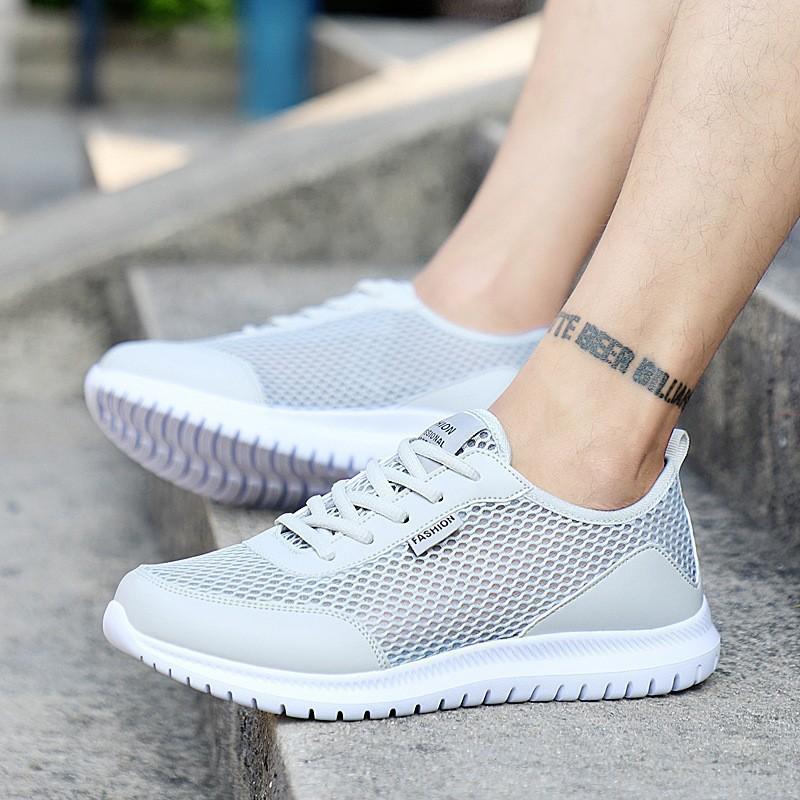 Men's Mesh Shoes Large Size Hollow Breathable Plus Size Casual Mesh Sports Shoes