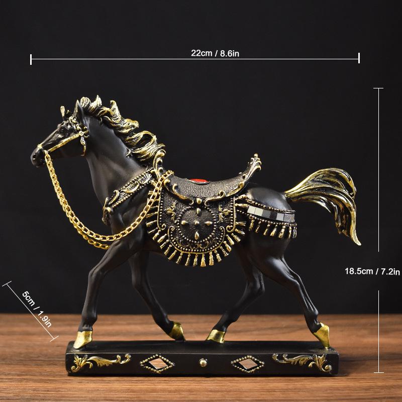 Elegant Resin Horse Ornaments for Luxury Home Decor – Perfect for Living Room and Wine Cabinet.