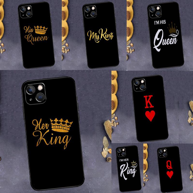 King Queen Couple Lovers Back Case For Samsung Galaxy S25 S24 S22 S23 S26 Ultra Plus S20 S21 FE S10 S25 FE Soft Cover