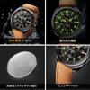 SAPPHERO Japanese Analog 50M Water Luminous Date Suitable for Business and Outdoor Faux Leather Mineral Brown Black Dial Men's Watch, Movement,