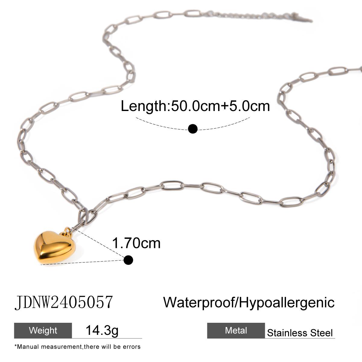 Jiading European and American stainless steel love necklace ins neck chain color matching jewelry titanium steel collarbone chain