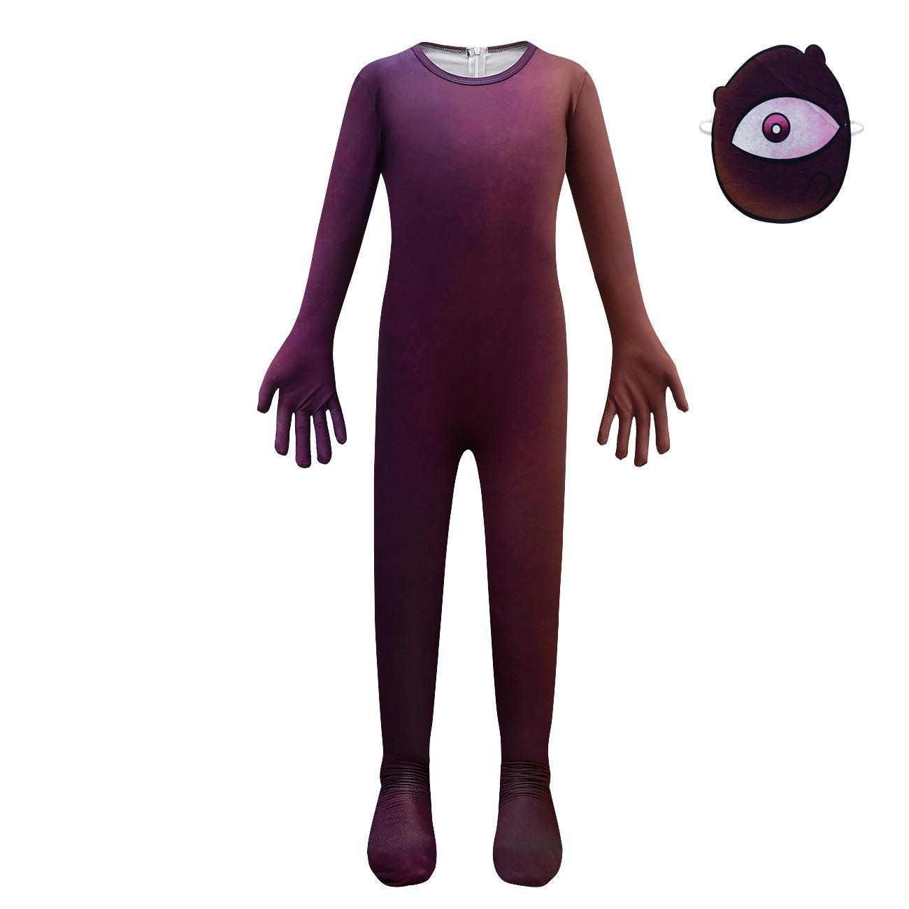 Portes Grincement Peluche Jeu Costume Noir Blanc Monstre Géant Cosplay Vêtements Enfants Halloween Anniversaire Noël Cadeau Combinaison+Masque 130cm black