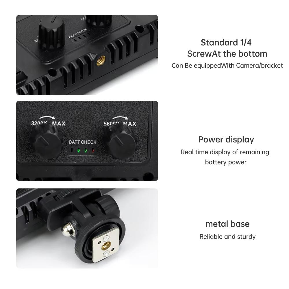 U600 U800+ LED Video Light Photo Studio Lamp Bi-Color 3200K-5600k Dimmable with Tripod Stand Remote for Video Recording Para