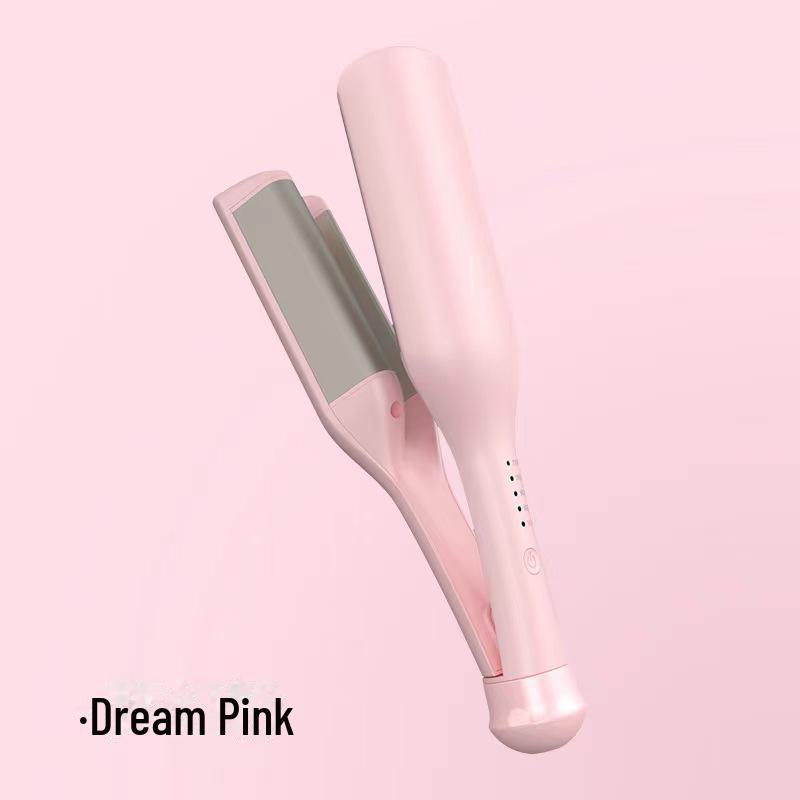 

32-мм французская плойка для глубоких V-образных волн - Бережная к волосам, стили Яичный рулет и Водная рябь EU Standard розовый