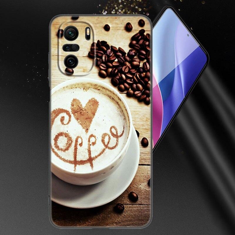 Coffee Wine Cup Phone Case For Xiaomi Mi POCO X3 NFC GT M4 M3 12 11T 10T Pro A3 11 Lite NE 5G 12X 11i F3 Soft TPU Black Cover