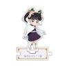 Giyu Cat Ears Figure Q Acrylic Stand Mini Tanjiro Cute Cat Standing Plate Zenitsu Acrylic Ornaments Collectible Accessory Toys