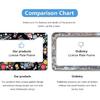 Floral License Plate Frame,Colorful Flowers Cute License Plate Frame 2 Pack Car Accessories Aluminum License Plate Covers for Men Women 2 Holes with