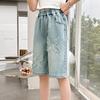 Summer Thin Pants Girls' Denim Shorts High Waisted Cropped Shorts Girls' Shorts Fashionable Outerwear