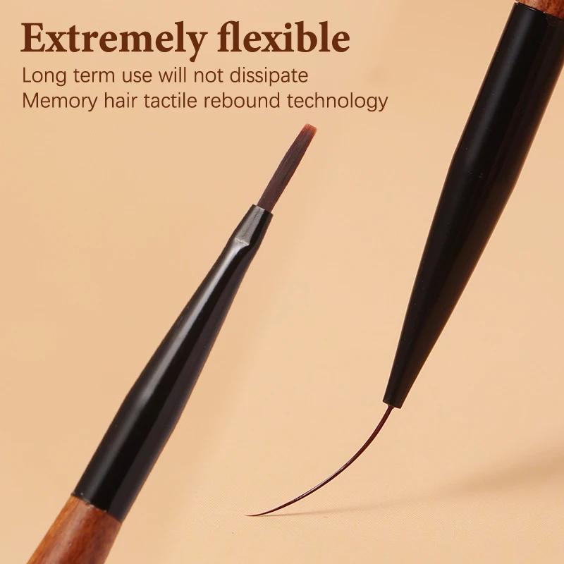 Nail Art Brush Checker Sandalwood Nail Drawing Painting Long Line Brush Nail Art Tool Painting Brushes DIY Design Manicure Tools