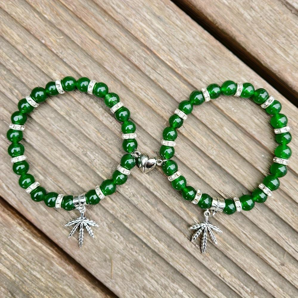 Fashionable Beaded Magnetic Couple Bracelet Resin Versatile Valentine's Day Gift Accessories