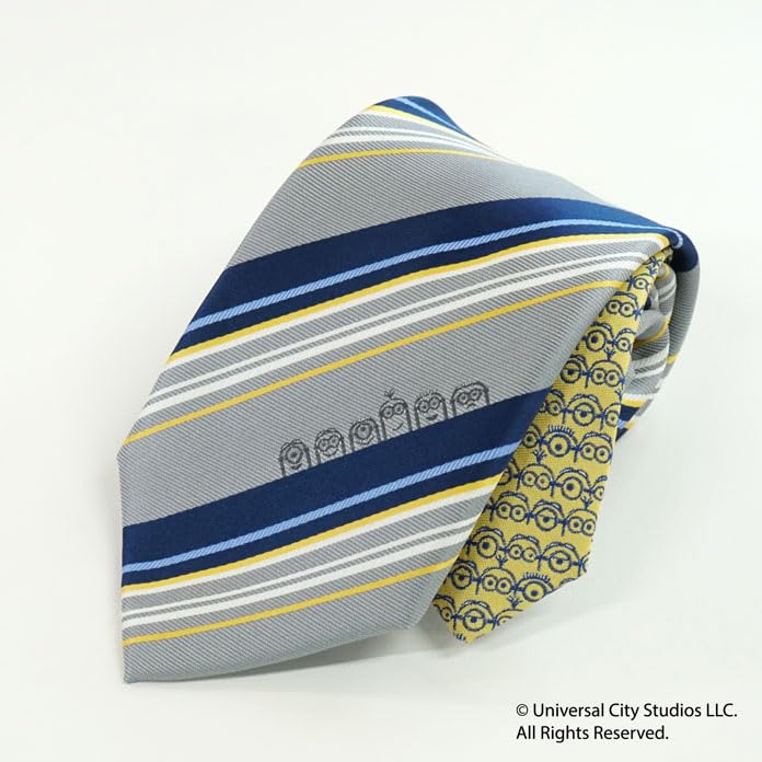 Minions Necktie UNDW0867 Gray, Minion Party Brand Necktie, Character Gift