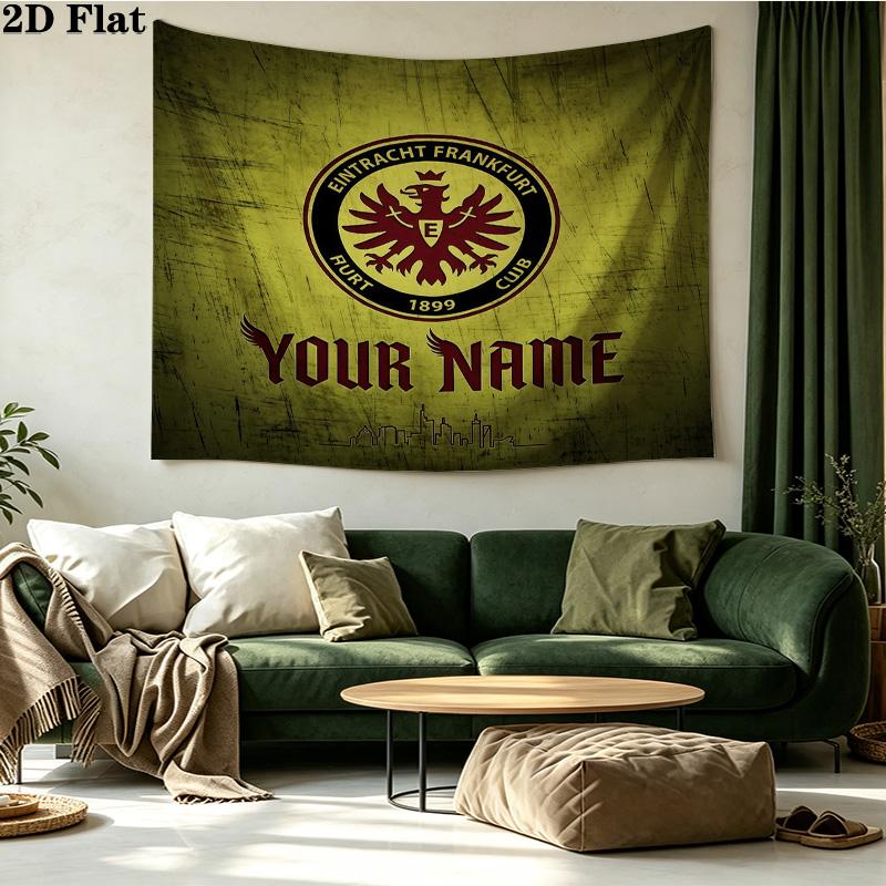 Custom Name Eintracht Frankfurt Printed Tapestry – Wall Hanging for Bedrooms, Dorms, and Home Decor