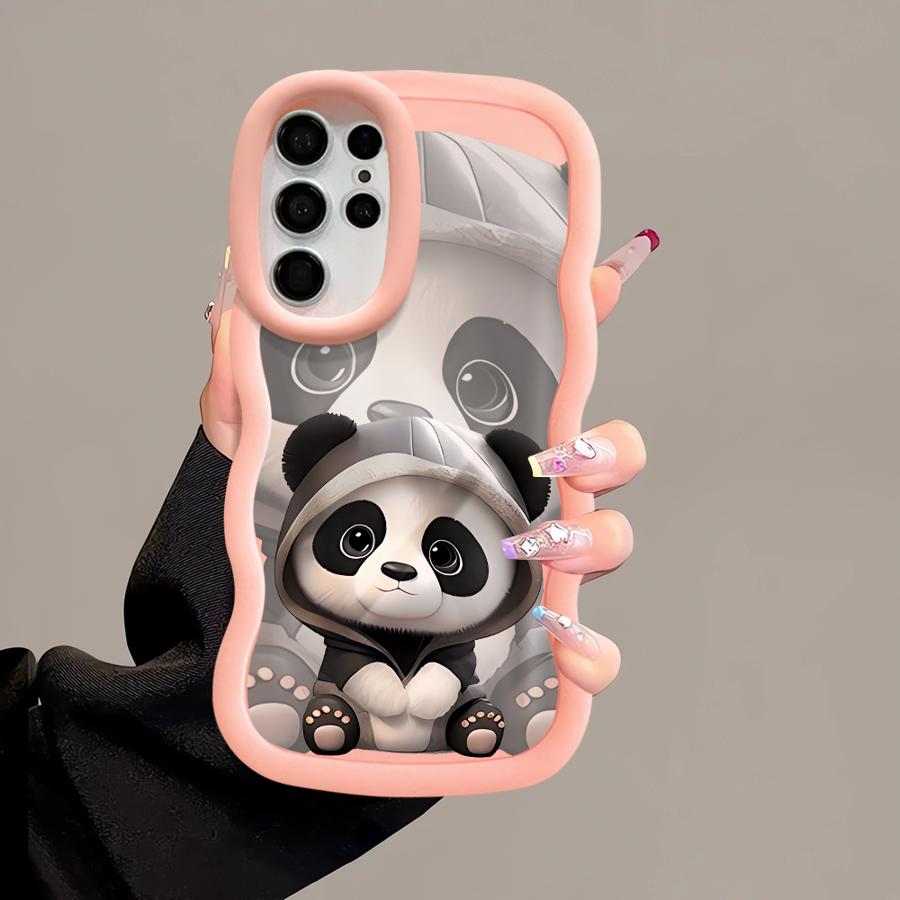 Cute Panda Case for Samsung Galaxy S25 S22 Ultra A26 S23 Plus S21 S20 FE S24 A25 Soft Phone Cover A55 A35 A54 A24 A36 A34
