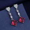 Fine Jewelry 925 Sterling Silver Earrings Inlaid with Zircon Crystal Flower Earrings Charm Jewelry for Women Gift Engagement