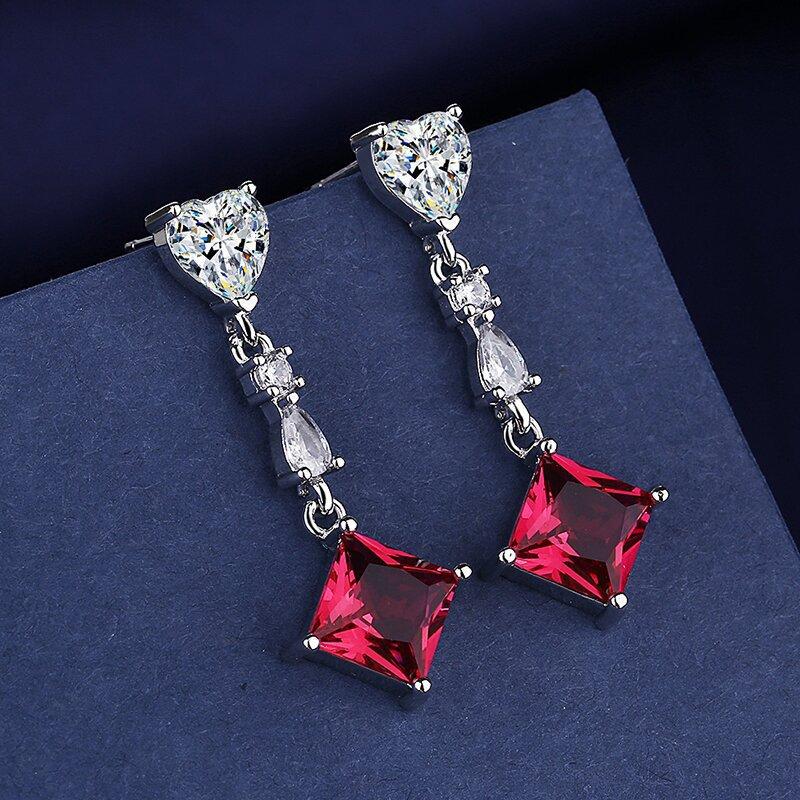 Fine Jewelry 925 Sterling Silver Earrings Inlaid with Zircon Crystal Flower Earrings Charm Jewelry for Women Gift Engagement