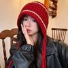 Tassel Strap Earflap Hat Warm Windproof Winter Ski Cap Comfortable Knitted Beanie Hat  Winter