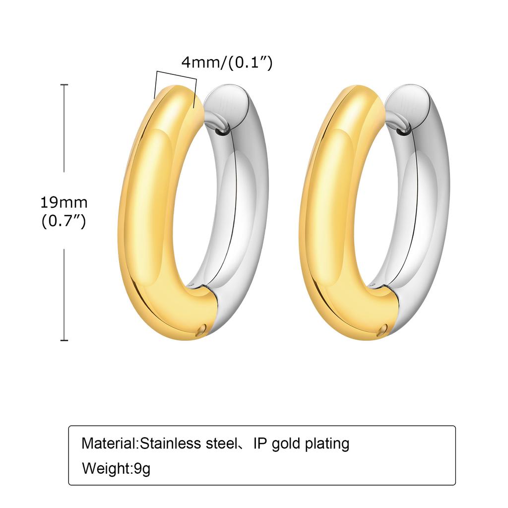 Vnox Chic Hoop Earrings for Women,Gold and Silver Color Non Tarnish Waterproof Stainless Steel Square Geometric Earrings Gifts