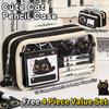13 Layers Large Capacity Black Cat Pencil Case Clear Window Stationery Bag Cute School Birthday Gift