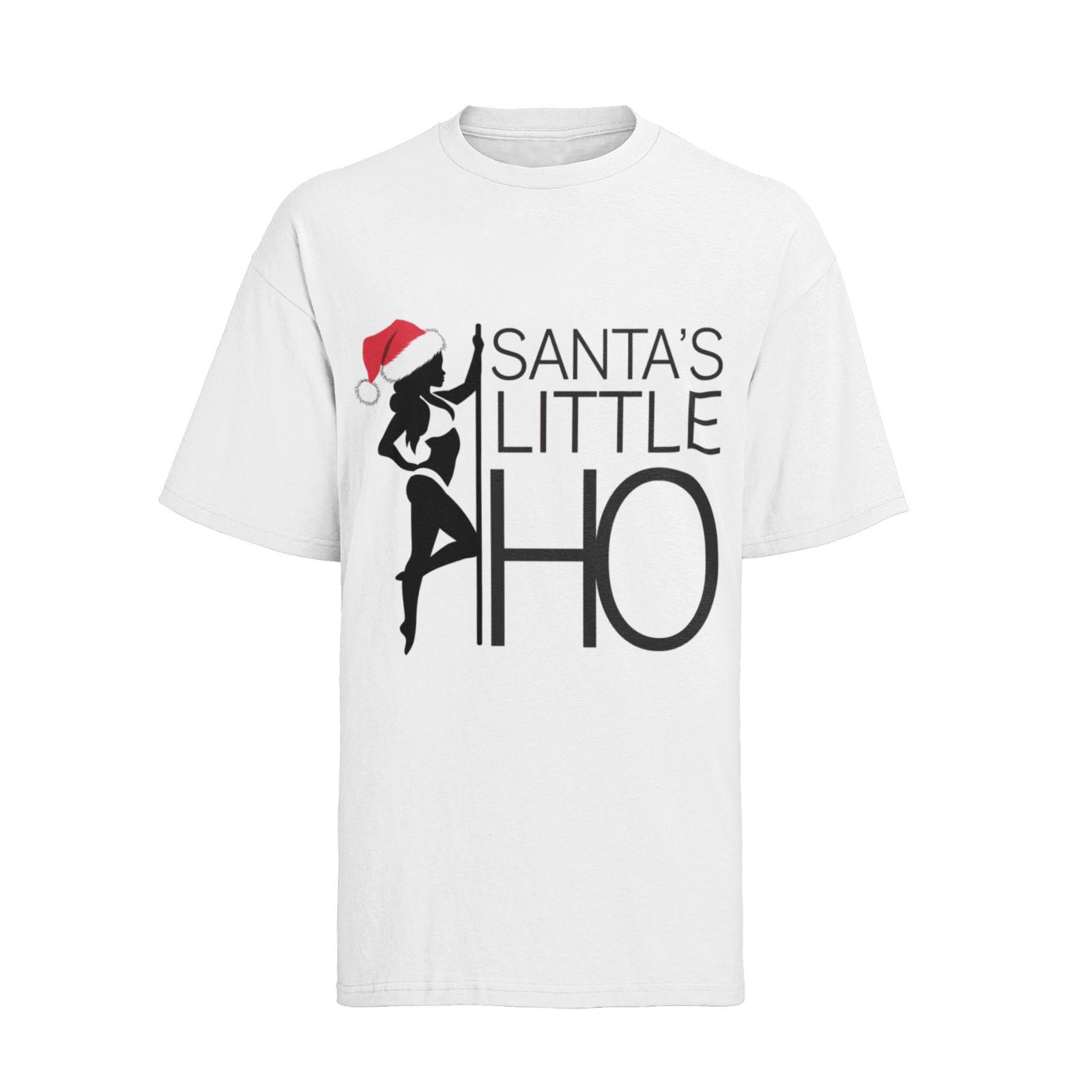 Funny XMAS Christmas FCK bitch SANTA_S LITTLE HO T-Shirt Mens Womens Tees Top Mens 2XL