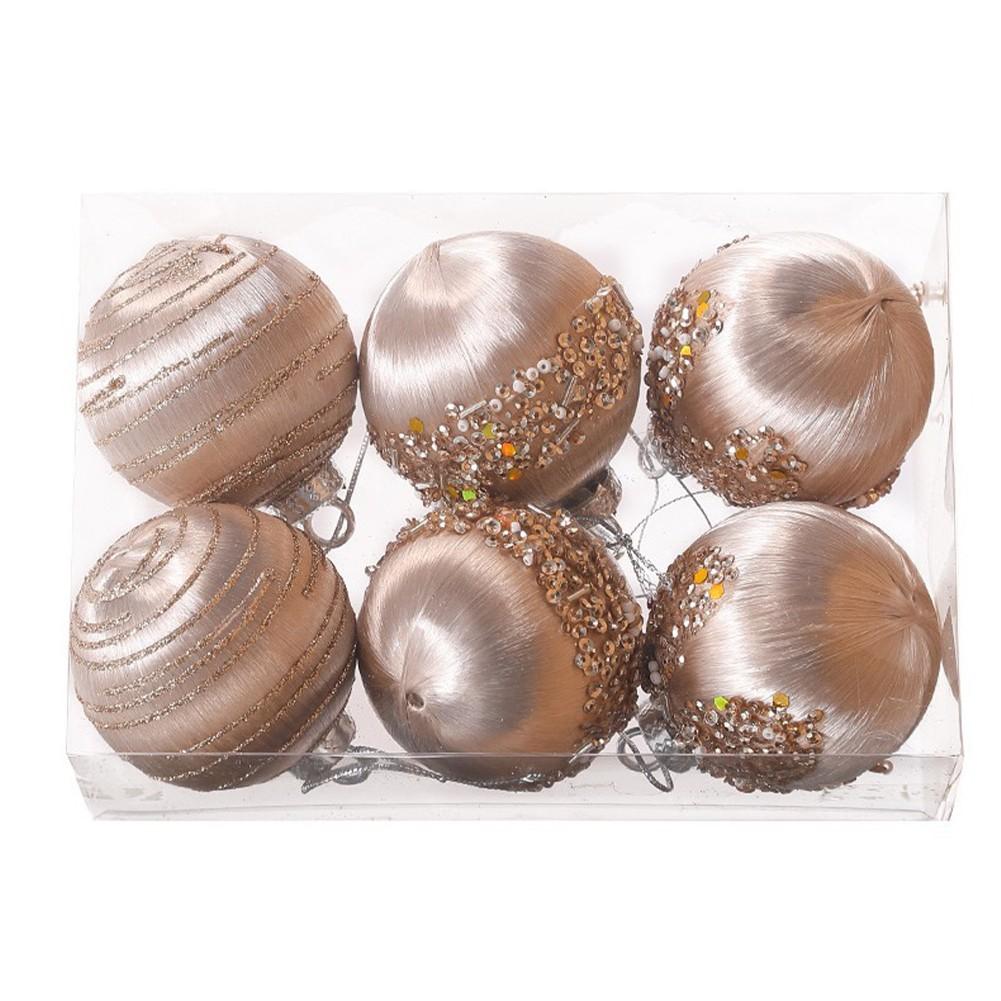 

Блестящие рождественские шары Рождественские шары-украшения Легко повесить 2 серый