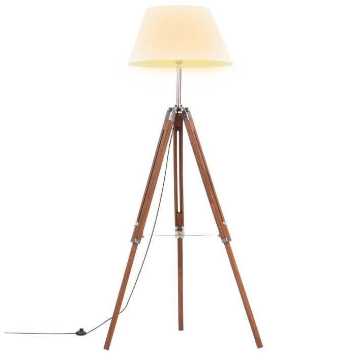 VidaXL Lampadaire à Trépied Marron Lampe sur Pied Lampe à Piédestal Salon Salle de Séjour Maison Intérieur Miel et Blanc 141 288077