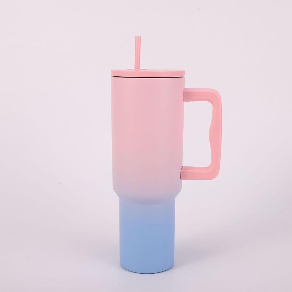 30/40oz Vakuum-Thermosflasche Becher mit Henkel Deckel Strohhalm Edelstahlbecher Auslaufsicher Hält Kalt Heiß Reise Auto Kaffeebecher