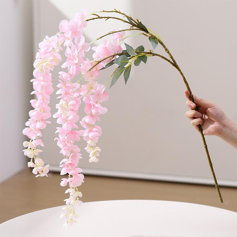 1/2Pcs 108CM Artificial Flowers 5 Fork Fake Flowers Vine Wisteria Garland for Home Room Decor Garden Wall Wedding Decoration