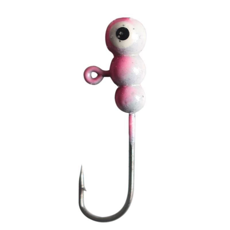 

Cross 5-Color Three-Stem Shape Brushed Lead Head Fishing Hook 1.7g Micro Colorful Ice Hook with Soft Fish Lure 1.7g