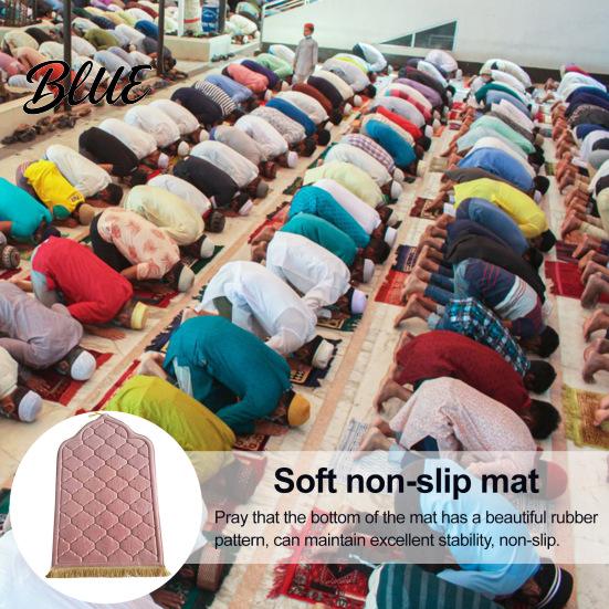 Strapazierfähige Bodenmatte für Kinder Rutschfeste Unterseite Teppich Verdickt Islamisches Gebet Elegantes Design Herren Damen