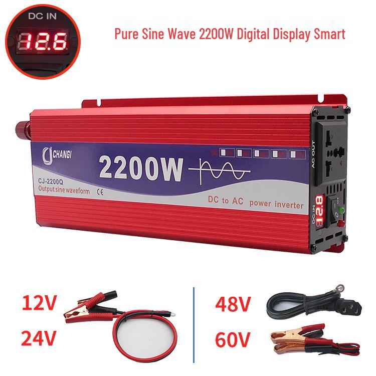 Multi-Voltage Pure Sine Wave Inverter for Solar, Car, and Home Use (12V to 72V Input, 110V/220V Output)