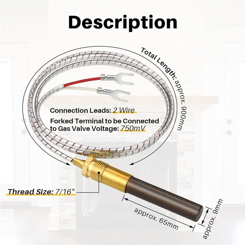 AEE4-Gas Fryer Thermocouple, Thermopile Replacement Fryer Parts For Pitco 60125501, For Elite Imperial Frymaster Dean