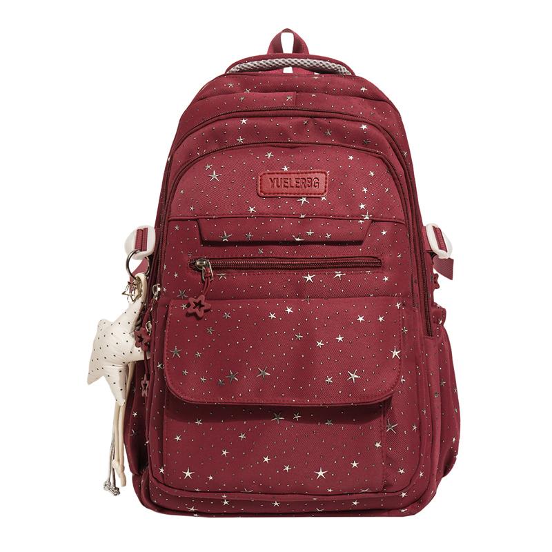 Schüler Schulrucksack Sternenmuster Rucksack Wasserabweisend Pendler Campusrucksack rot
