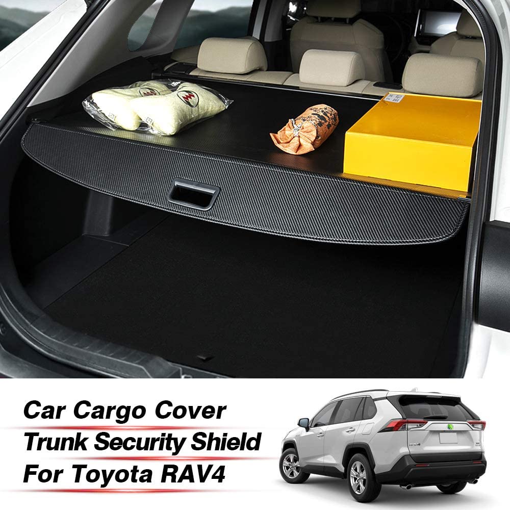 Car Trunk Cargo Cover for Toyota HIGHLANDER RAV4 2020 - 2024 2025 Retractable Rear Trunk Security Cover Shielding Shade Black