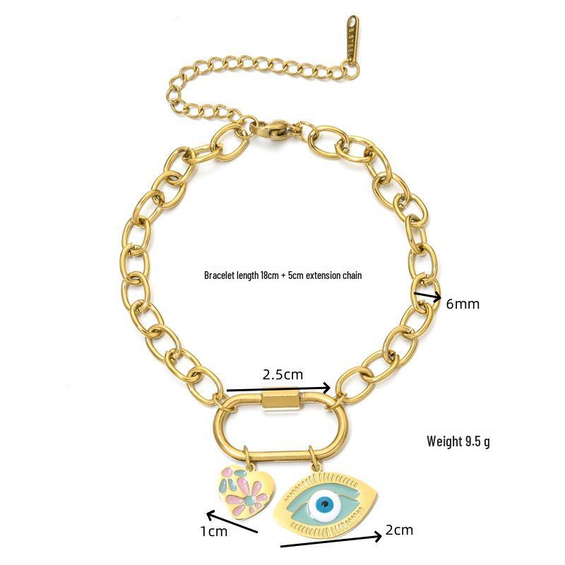 European Style Stainless Steel Heart Bracelet with DIY Carabiner - Women s Fashion Hand Jewelry