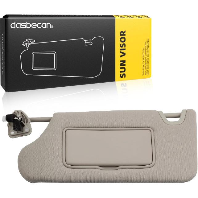 Dasbecan Gray Left Driver Side Sun Visor Compatible With Nissan Altima 2013 2014 2015 2016 2017 2018 With Mirror And Vanity Light Without Sunroof