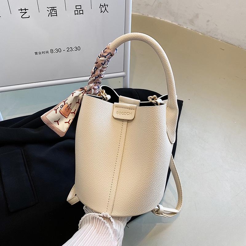 

IELGY Женская сумка, маленькая французская сумка-ведро через плечо Fresh через плечо белый