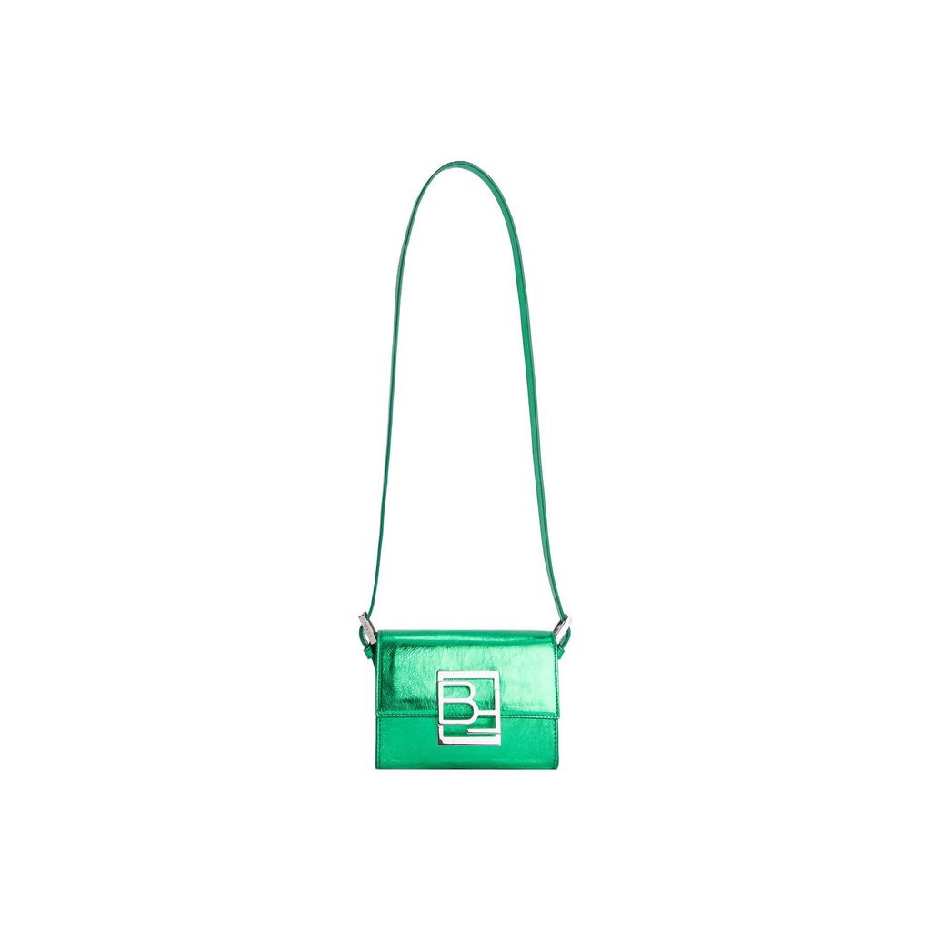 By Far Silver Logo Plaque Lambskin Mini Shoulder Bag Women handbags Green 23SSFRNOCVGASMA
