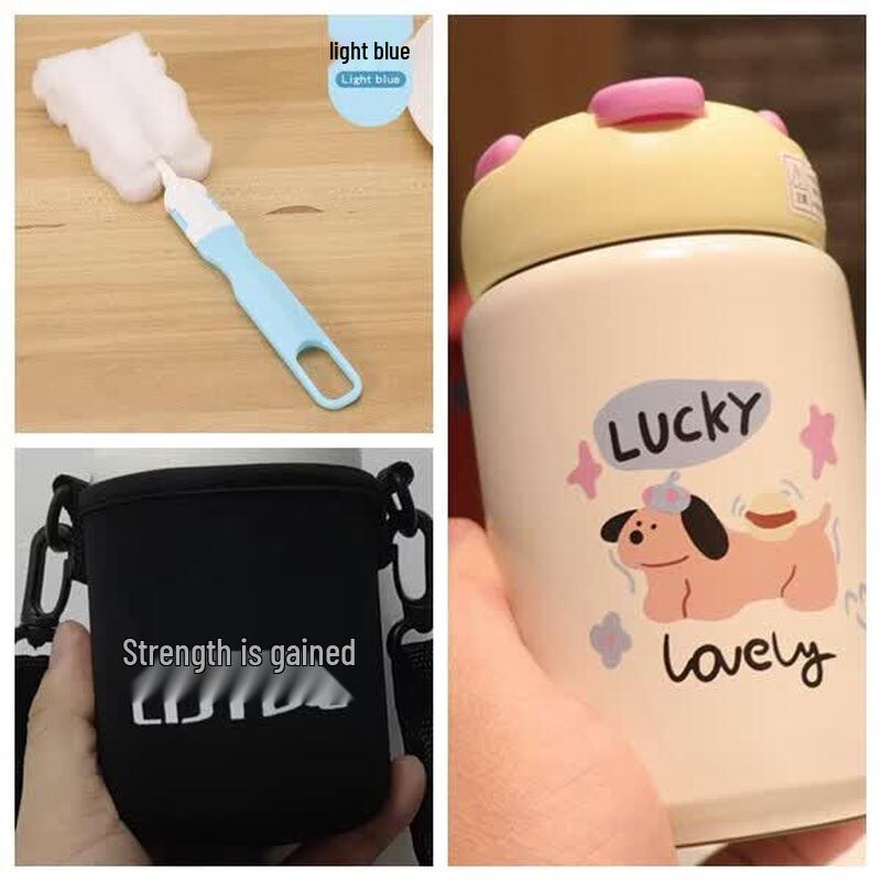 Qiwei Kids Portable Insulated Straw Water Bottle