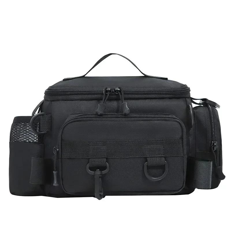 Fishing Gear Multi-Pocket Thickened Shoulder Bag Fishing Bait Line Box Storage Portable Fishing Rod Holder Outdoor Sports Bag