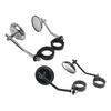 Motorcycle Mirrors 180-degree Rotatable Rearview Fork Mount Side Mirror ABS Aluminum Alloy Universal for Motorbike Windshield