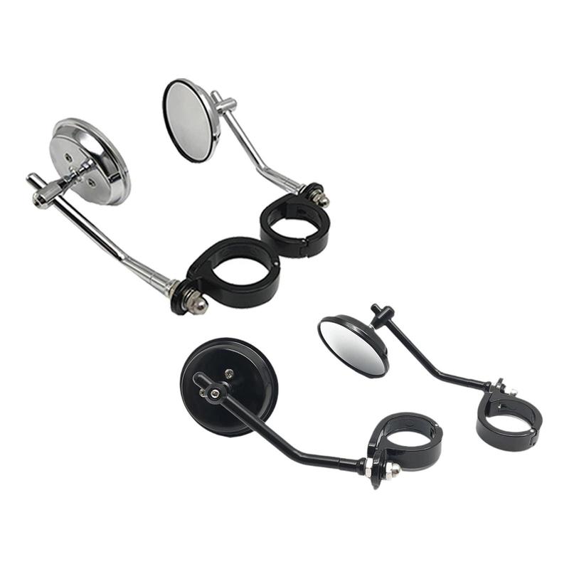Motorcycle Mirrors 180-degree Rotatable Rearview Fork Mount Side Mirror ABS Aluminum Alloy Universal for Motorbike Windshield