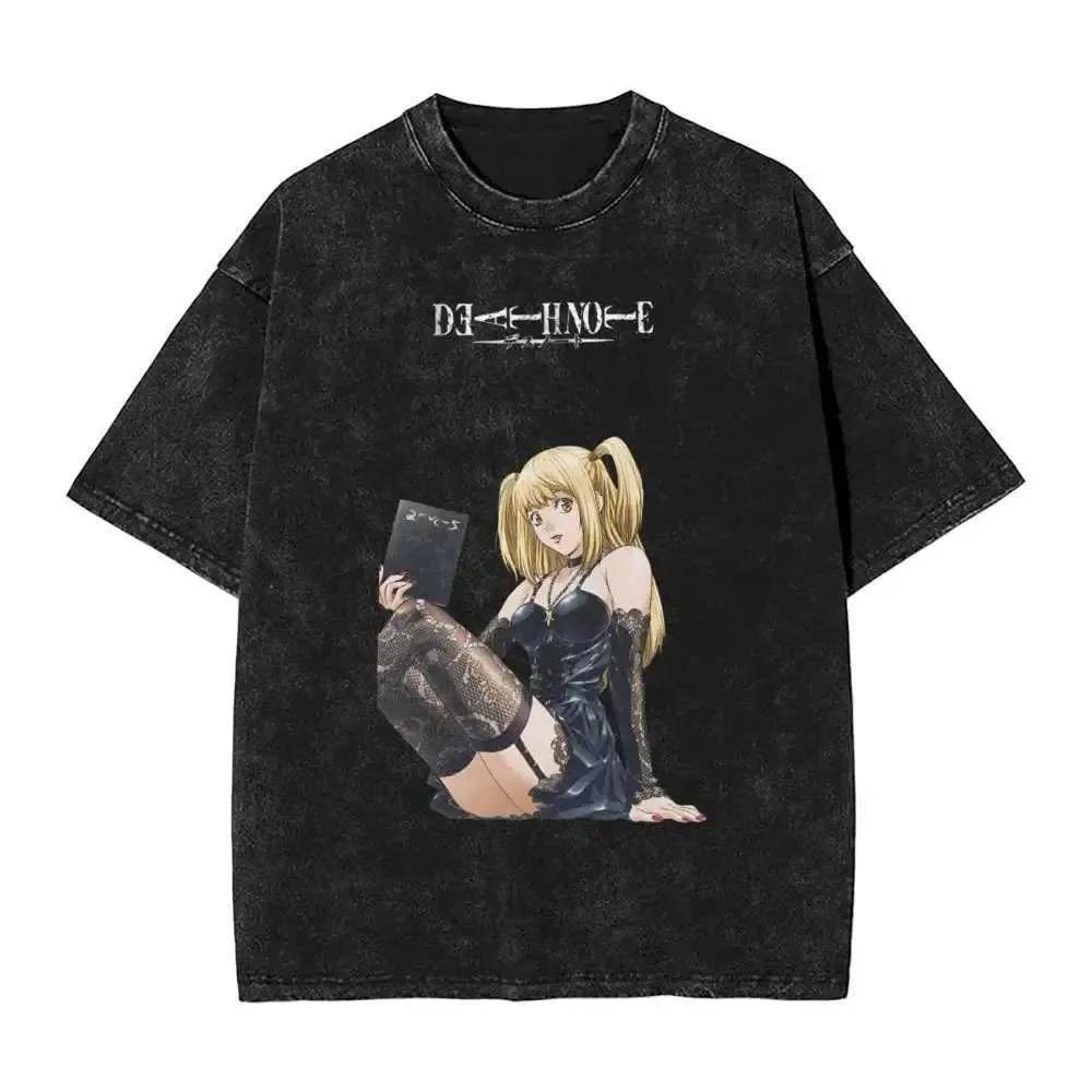 2026 New Japanese Misa Amane Graphic T-shirt Oversized Washed high quality Oversized Unisex Washed Retro Fashion hot product top
