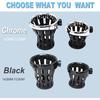 Motorcycle Handlebar Drink Cup Holder Plated And Rubber Chrome/Black Mount For Harley Davidson Passenger Water Bottle Holder With Mesh Basket For