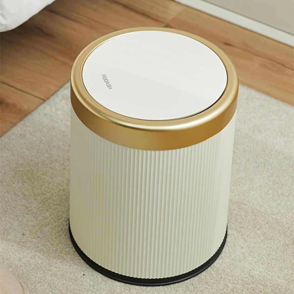 Odor-Sealing 12L Garbage Bin Press Type Living Room Dustbin Kitchen Trash Can Garage Toilet