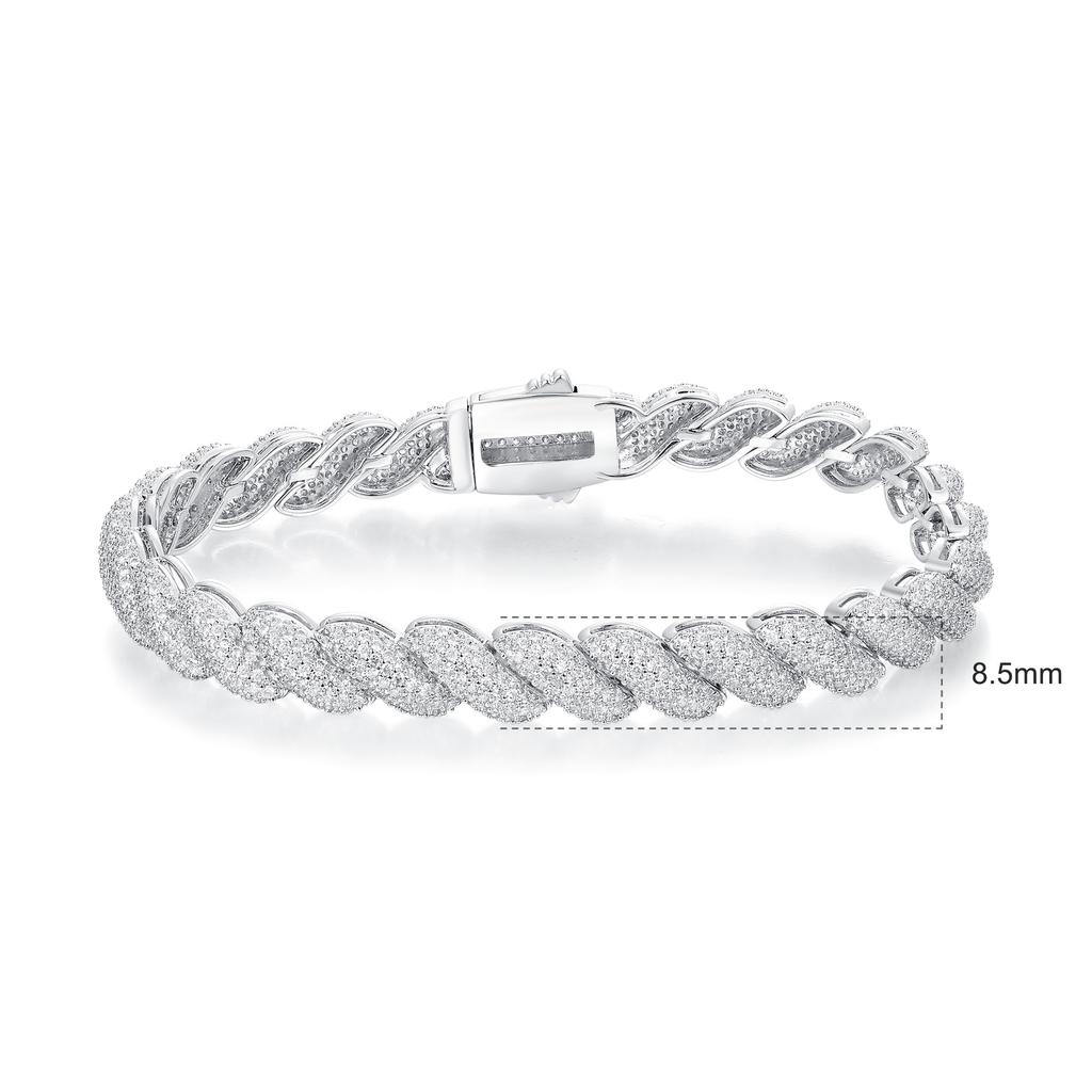 A Copper Inlaid Zircon Tennis Bracelet 9mm Cuban Bracelet Heavy Industry Design Viral Trends