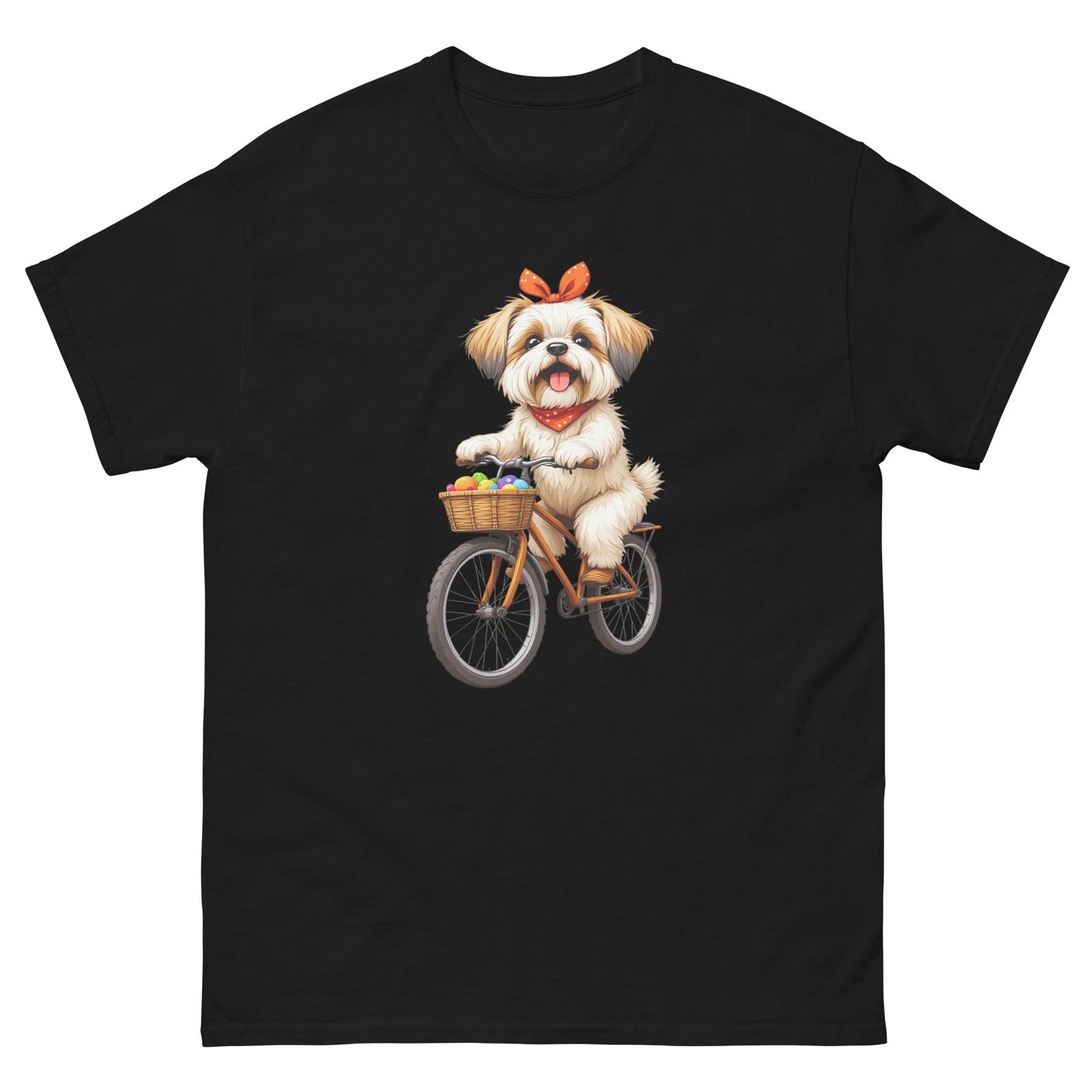Biking Shih Tzu Dog Bike Cycling T-Shirt M