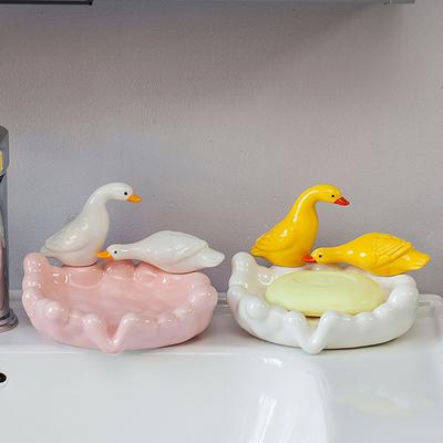Portasapone Portatile a Forma di Anatra Cartone Animato Porta Sapone Drenante Contenitore per Sapone Porta Sapone per Vassoio Accessori da Bagno