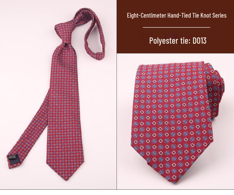 8cm Men's Formal Striped Plaid Tie for Business, Wedding, or Professional Wear - Black or Red, Korean Style