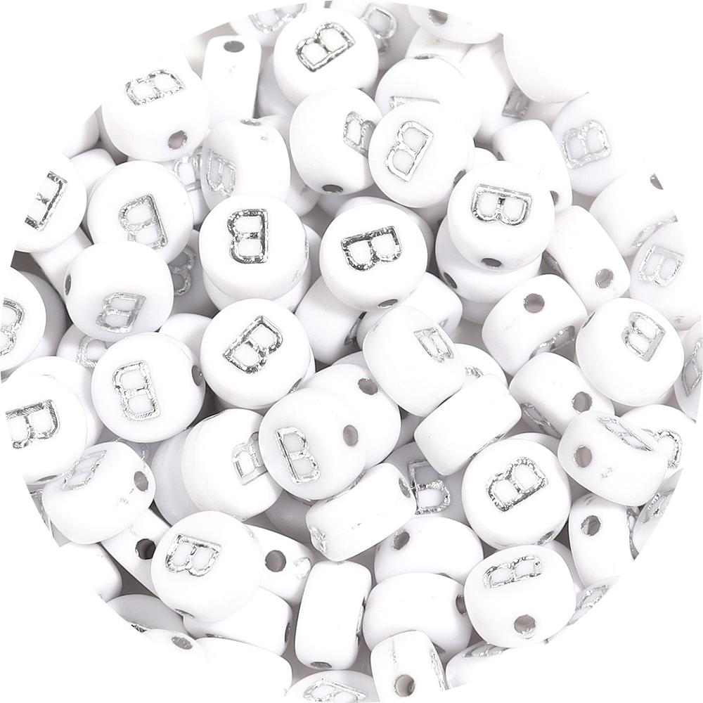100pcs/lot 7mm Round Acrylic Letter Beads A-Z Alphabet Beads Loose Beads For DIY Bracelet Necklace Keychain Jewelry Making